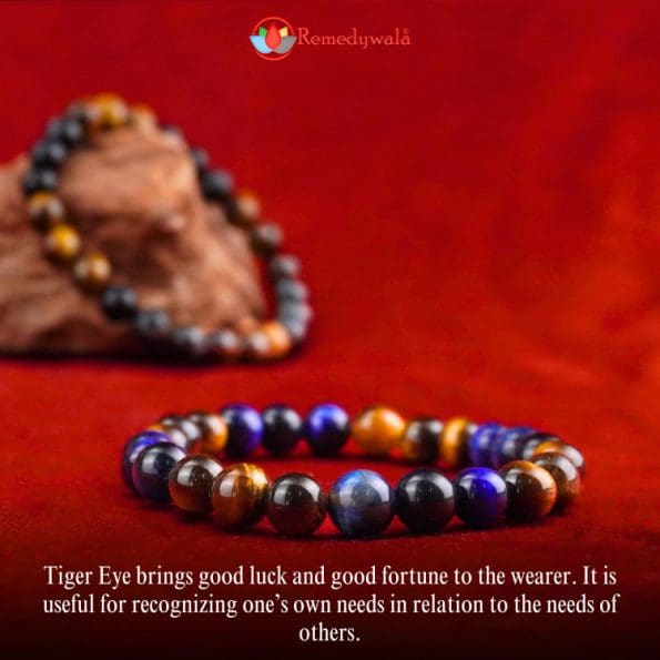 Remedywala Tiger Eye and Blue Tiger Eye Bracelet