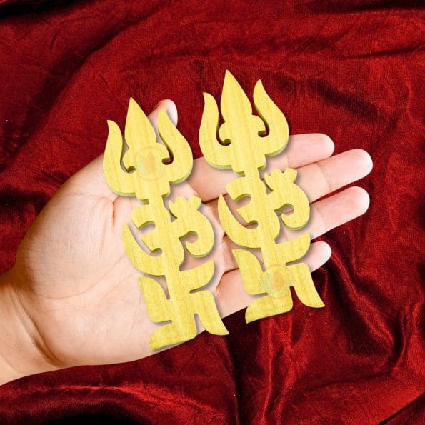 Shriparni Tri Shakti (Swastik Trishul Om) (Pair)