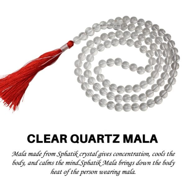 Clear Quartz(Sphatik) Mala