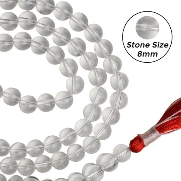 Clear Quartz(Sphatik) Mala