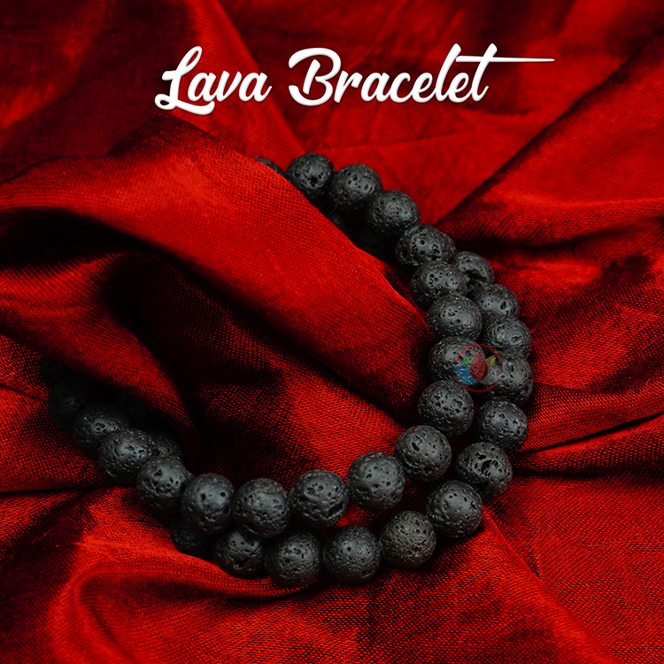 Buy the Black Lava Mens Beaded Bracelet | JaeBee Jewelry