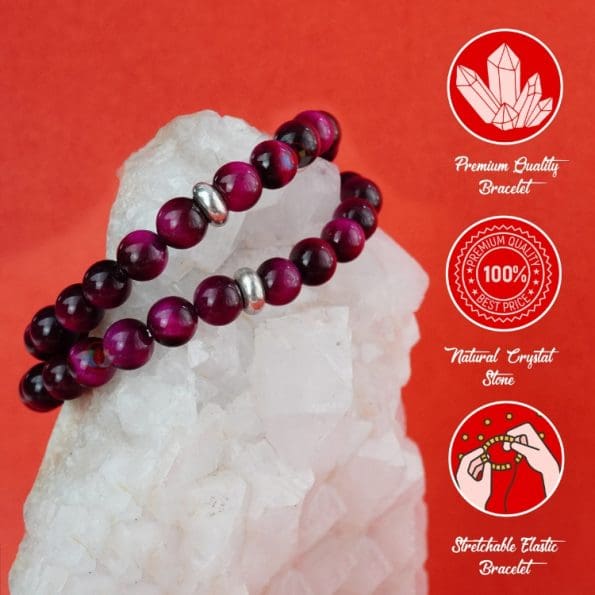 Magenta Tiger Eye Bracelet