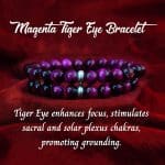 Magenta Color Tiger Eye Bracelet 8mm