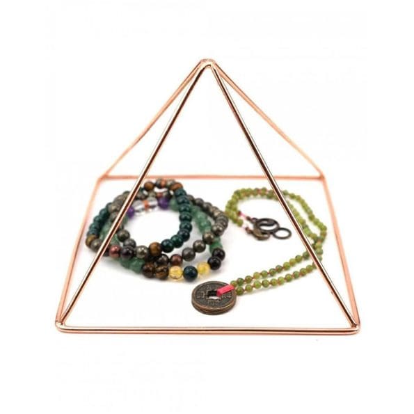 Meditation Brass Pyramid for Healing, Brass Charging Pyramid - Charge Your Healing Crystals and Stones (23 cm)