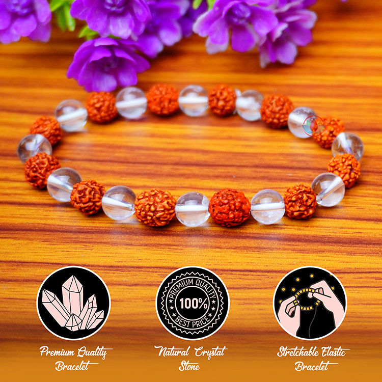 Rudraksha & Crystal Bracelet - Good For Health