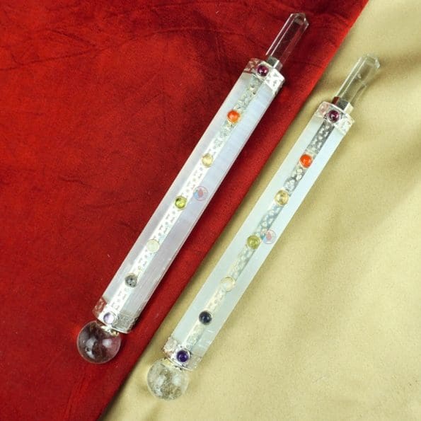 Selenite 7 Chakra Wand