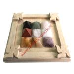 Brahma Pyramid Single Grid with sriparni Wooden Plate- Vastu Correction