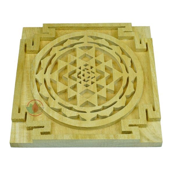 Energized Wooden Sriparni Sri Yantra Plate (6 Inch Approx)