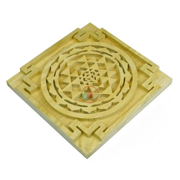 Energized Wooden Sriparni Sri Yantra Plate (6 Inch Approx)