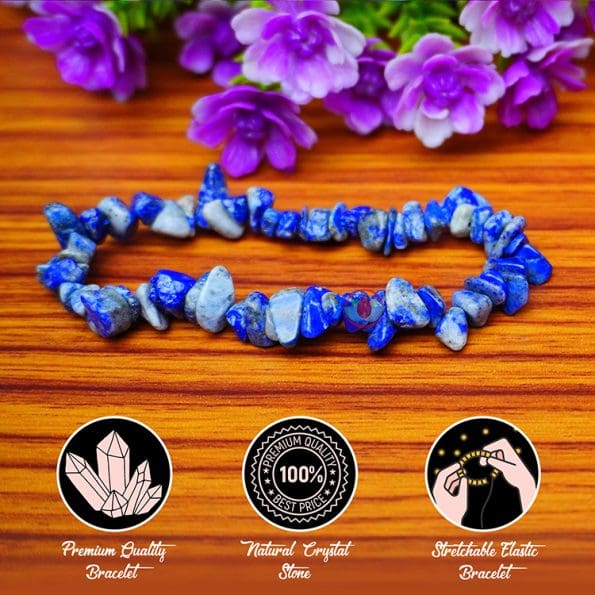 Lapis Chips Stone Bracelet