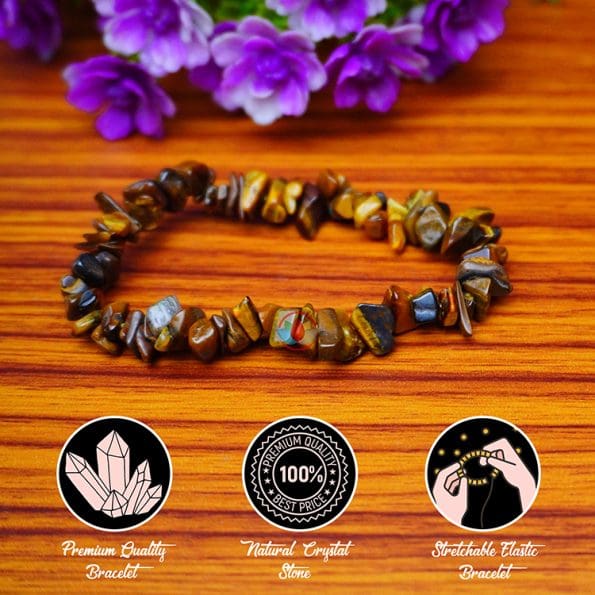 Tiger's Eye Chips Stone Bracelet