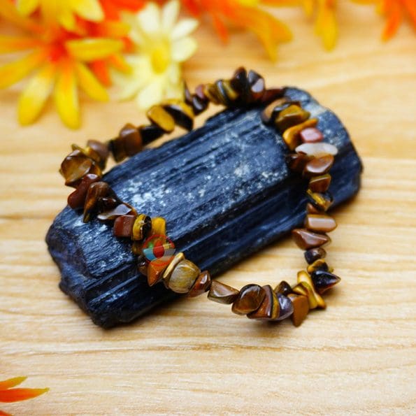 Tiger's Eye Chips Stone Bracelet