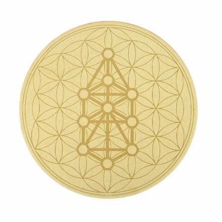 Flower of Life Tree of Life Crystal Grid Plate (10 Inch Approx)