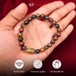 Multicolor Tiger Eye with Buddha Charm Bracelet