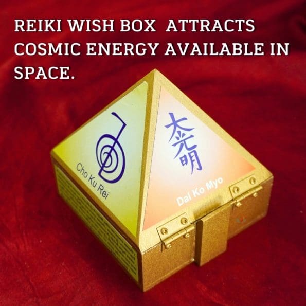 Reiki Wooden Pyramid Wish Box Size 4 inch