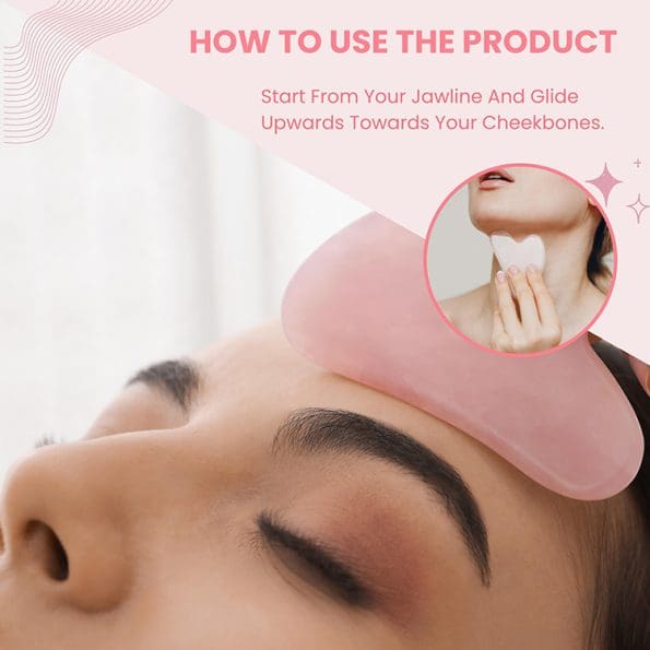 Rose Quartz Gua Sha Facial Tool