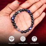 Lava Black Onyx Evil Eye with Humsa Combination Bracelet