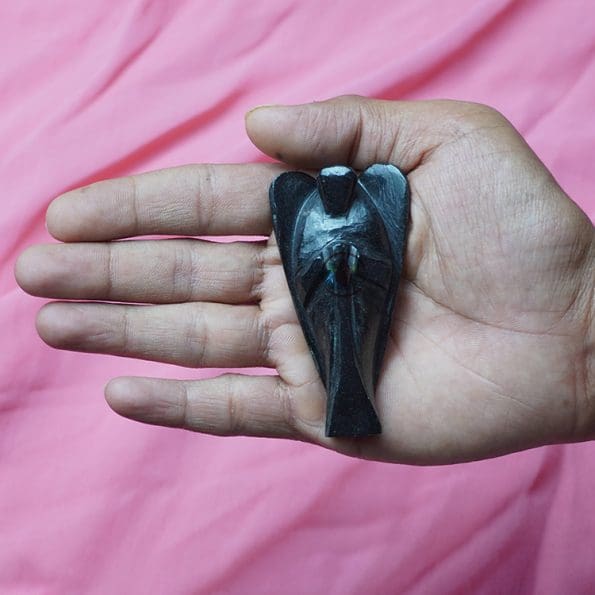 Black Agate Angel (3 Inch) - Remedywala