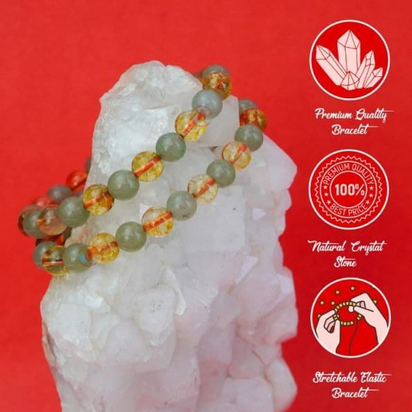 Citrine Aventurine Combination Bracelet 8mm