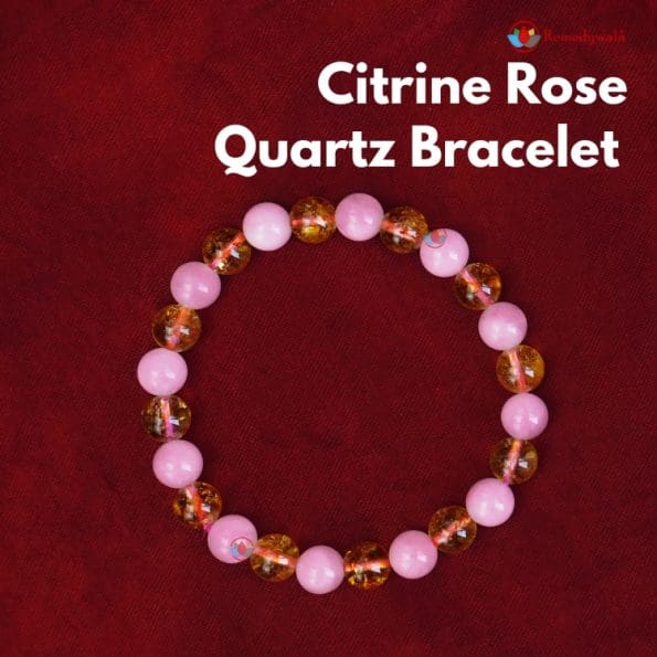 Citrine Rose Quartz Bracelet 8mm