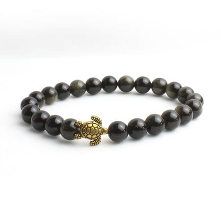 Golden Obsidian Bracelet with Charm 8mm