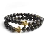 Golden Obsidian Bracelet with Charm 8mm