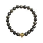 Golden Obsidian Bracelet with Charm 8mm