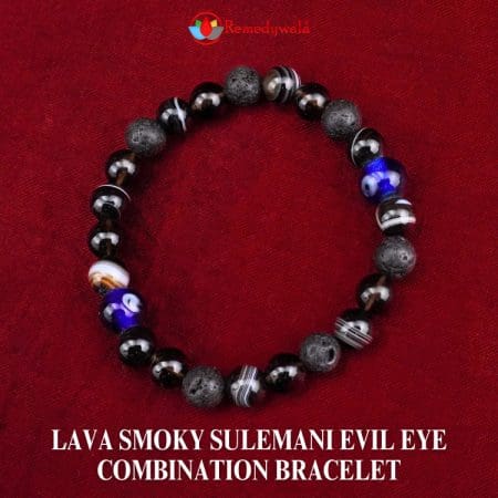 Lava Smoky Sulemani Evil Eye Combination Bracelet 8mm