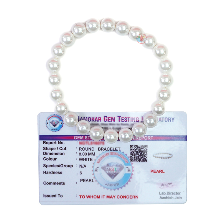 White Round 8mm Natural Pearl Beads Bracelet at Rs 100 in Jaipur