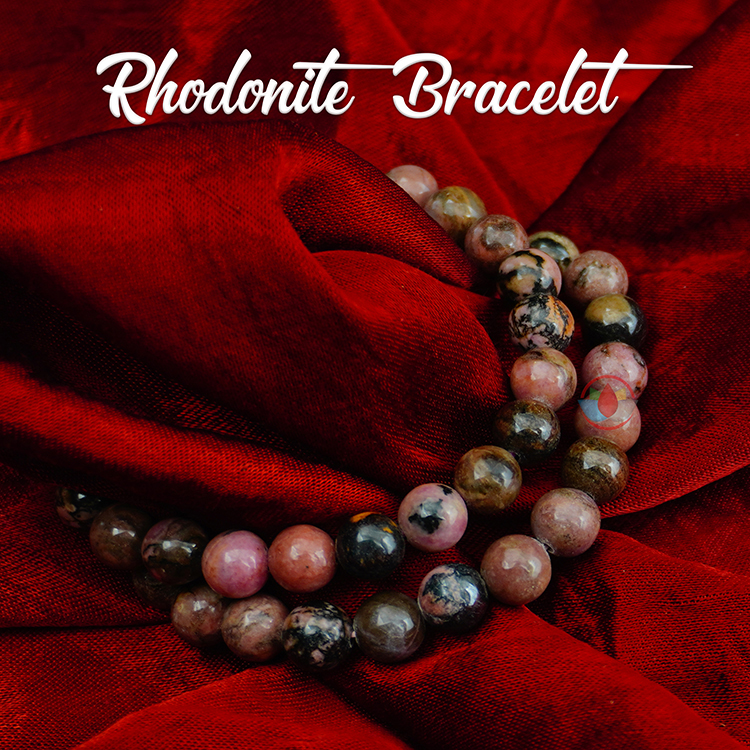 Healing gemstone bracelet Rose Quartz and Rhodonite - Buy on Upcycleluxe