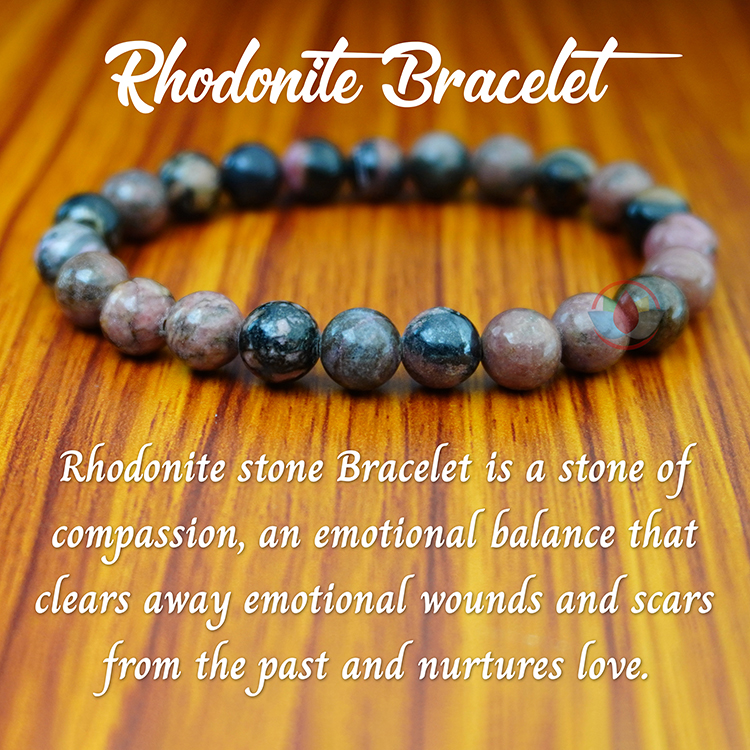Rhodonite Bracelet – Bodh Gem and Crystals