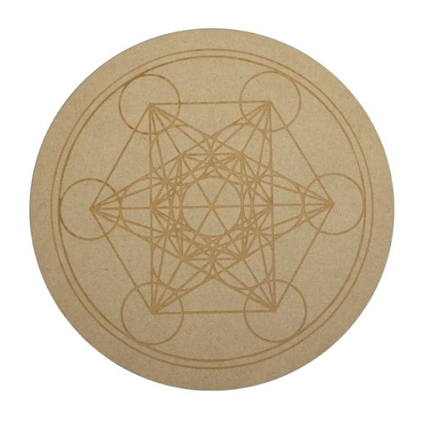 Sacred Geometry Boho Feminine Divinity Magos Circle Crystal Grid Plate (10 Inch Approx)