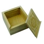 Sri Yantra Sacred Geometry Wooden Box, Cash Box, Bracelet Charging Box.