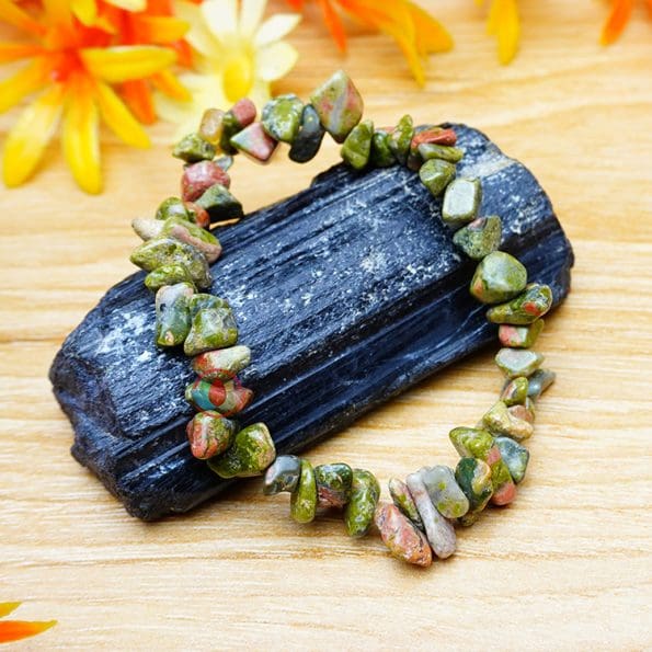 Unakite Chips Stone Bracelet