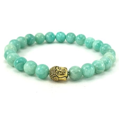 Amazonite with Buddha Charm Bracelet 8mm