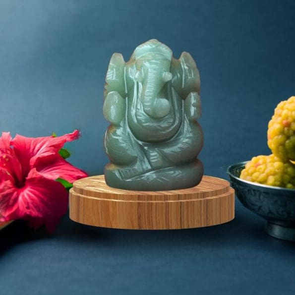 Natural Australian Green Jade Ganesha Statue