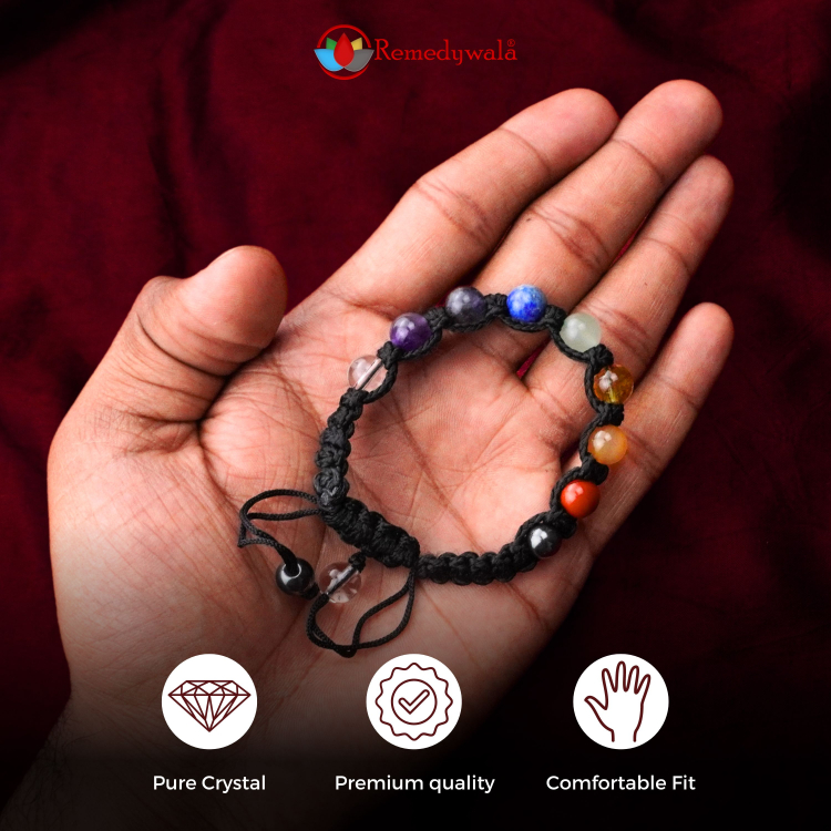 Seven Chakra Stone Adjustable Rope Bracelet | Aria'sClosetInc