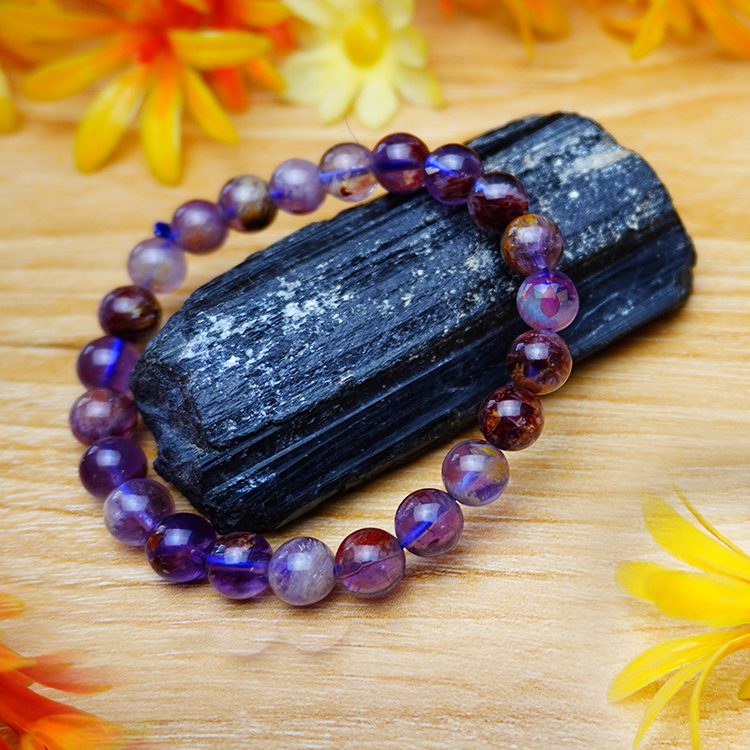 1pc Elegant Style Natural Amethyst Beads Heart Charm Women's Bracelet |  SHEIN USA