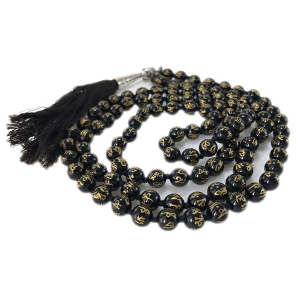 Black Onyx Om Mani Mala - Remedywala