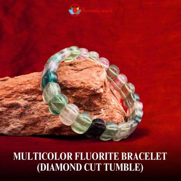 Multicolor Fluorite Bracelet (Diamond Cut Tumble)