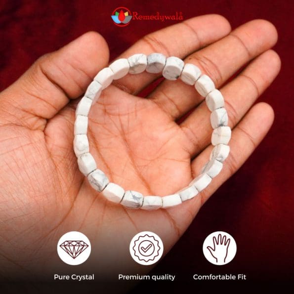 Howlite Bracelet (Diamond Cut Tumble)