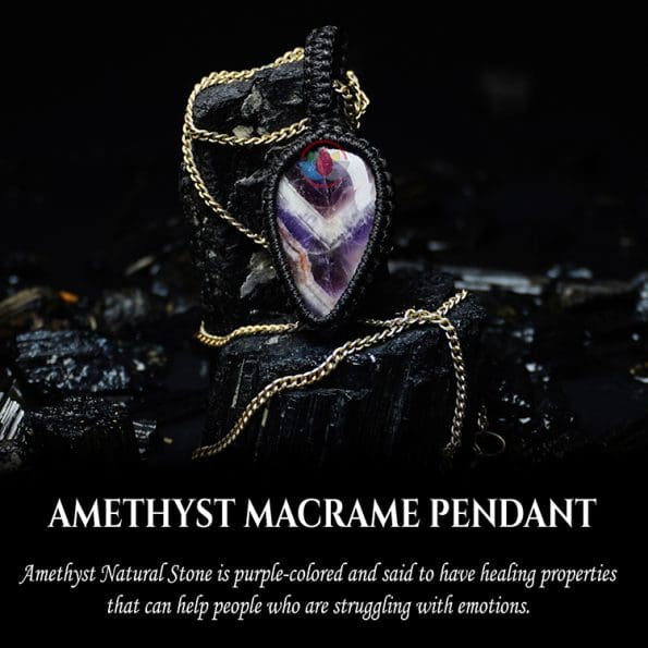 Amethyst Macrame Pendant