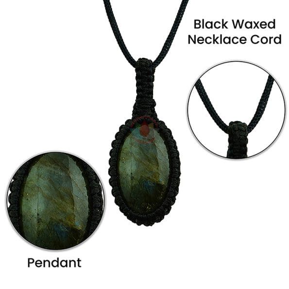 Labradorite Macrame Pendant