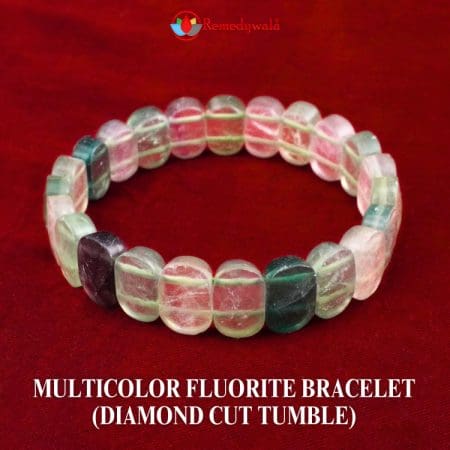 Multicolor Fluorite Bracelet (Diamond Cut Tumble)