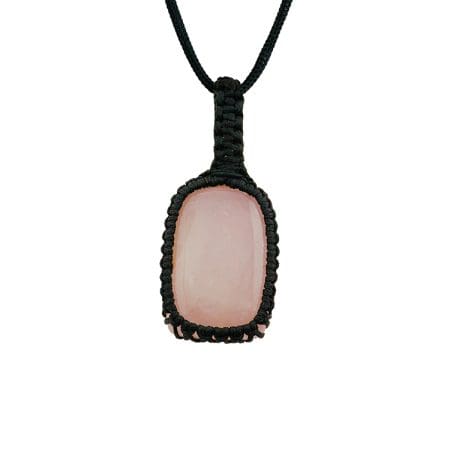 Rose Quartz Macrame Pendant