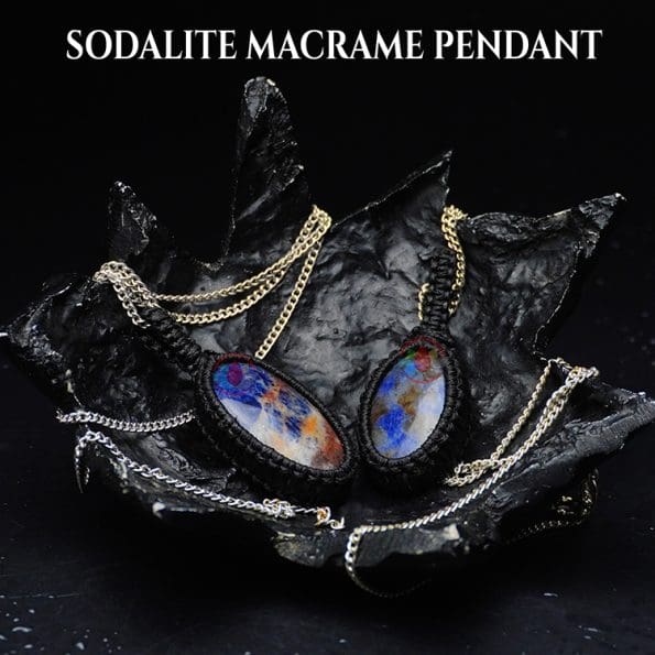 Sodalite Macrame Pendant