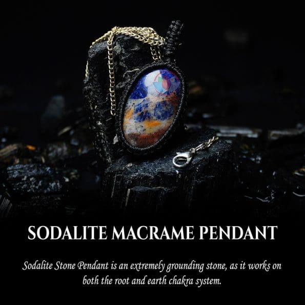 Sodalite Macrame Pendant