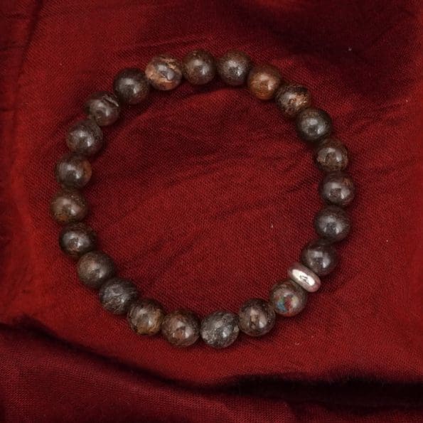 Bronzite Bracelet 8mm single Bracelet, Bronzite stone, Brown color.