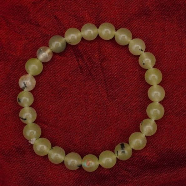 Prehnite Bracelet 8mm, Light Green color Prehnite Bracelet for unconditional love