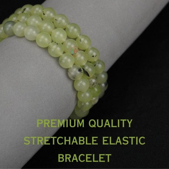 Prehnite Bracelet 8mm, Light Green color Prehnite Bracelet for unconditional love